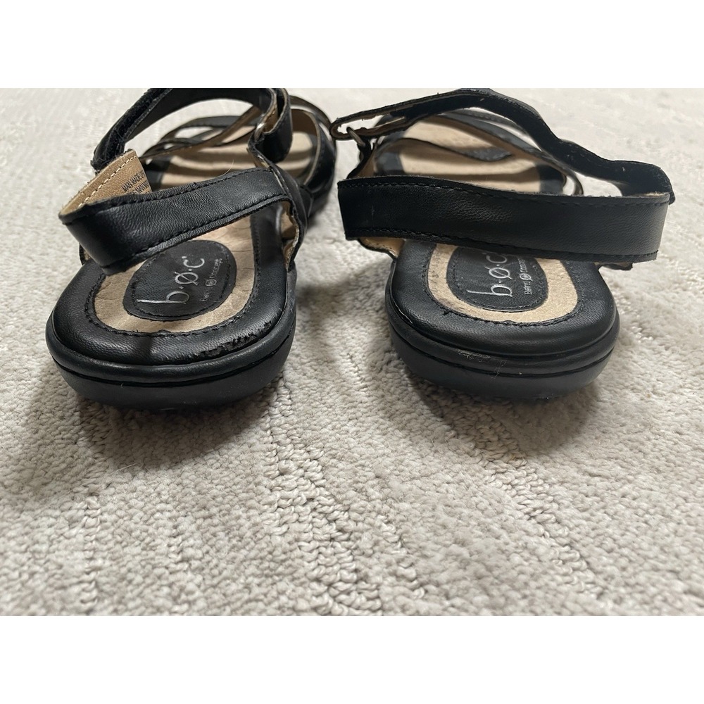 Born B.o.c. Boc Strappy Sandals Black‎ Womens Size 7 Comfy Flat - Picture 6 of 9